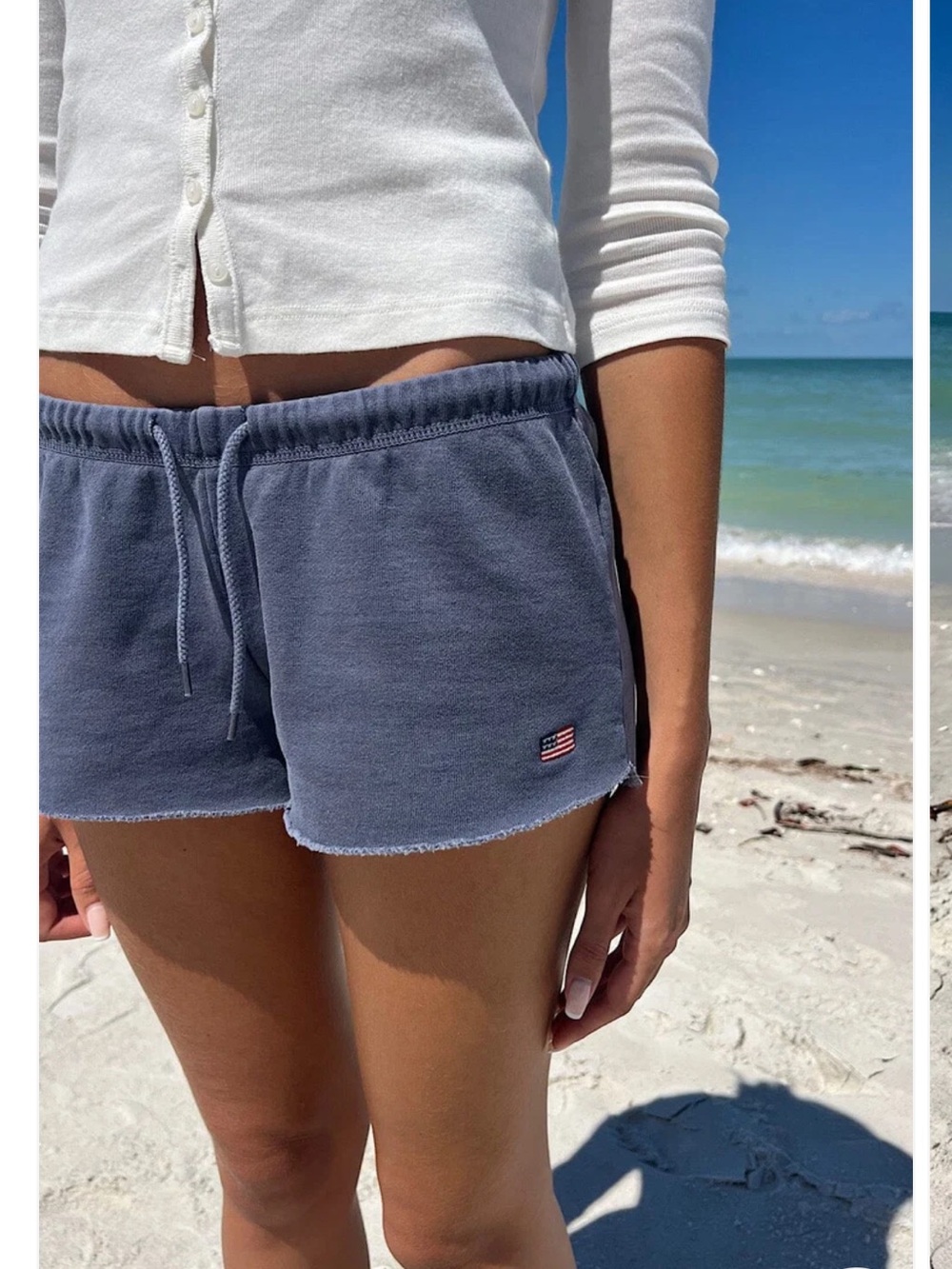 Brandy Melville Marcie Sweatshorts in Faded Blue - Picture 2 of 10